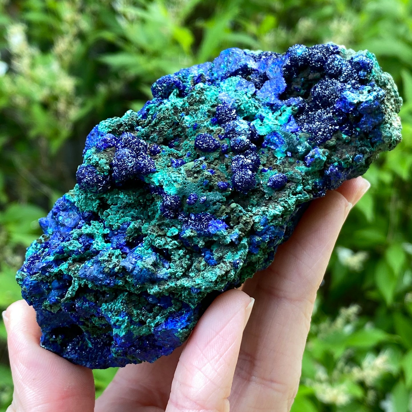 Azurite with Malachite