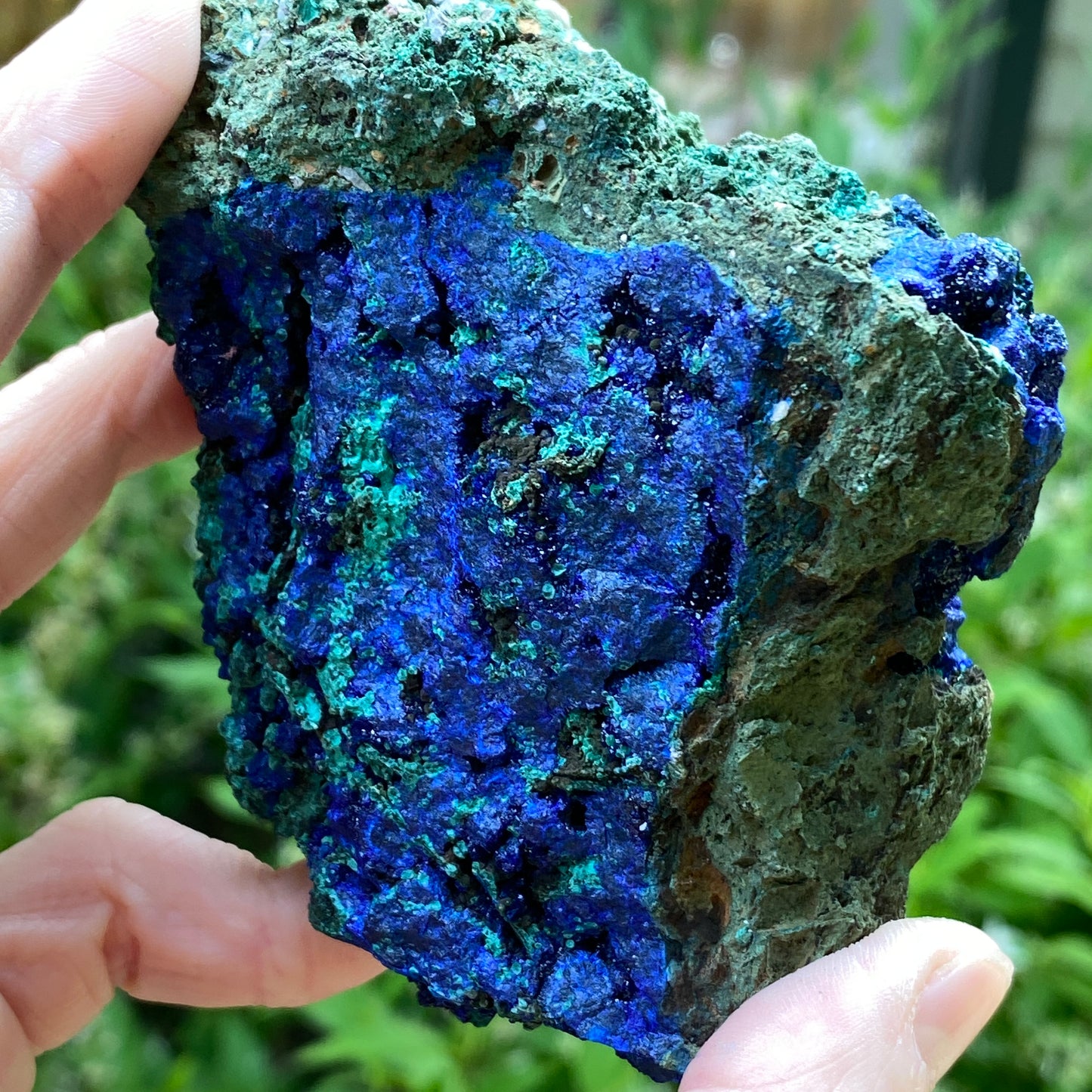 Azurite with Malachite