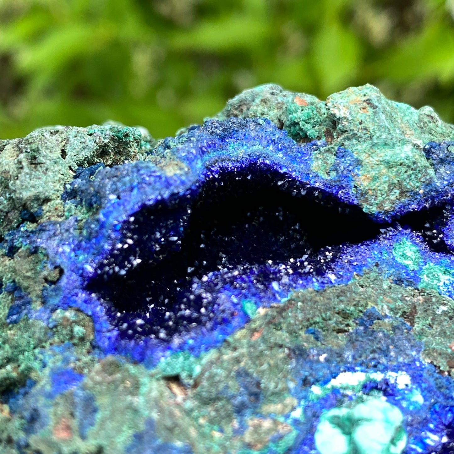 Azurite with Malachite