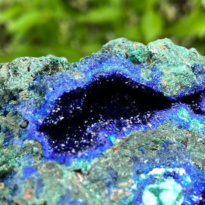 Azurite with Malachite