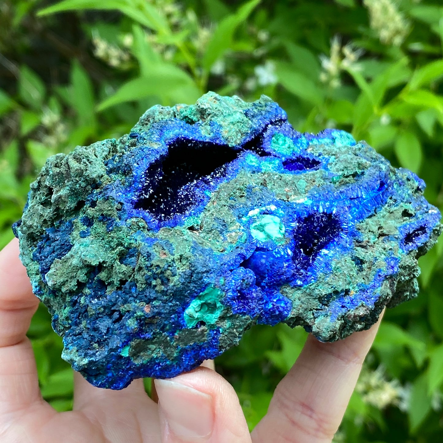 Azurite with Malachite