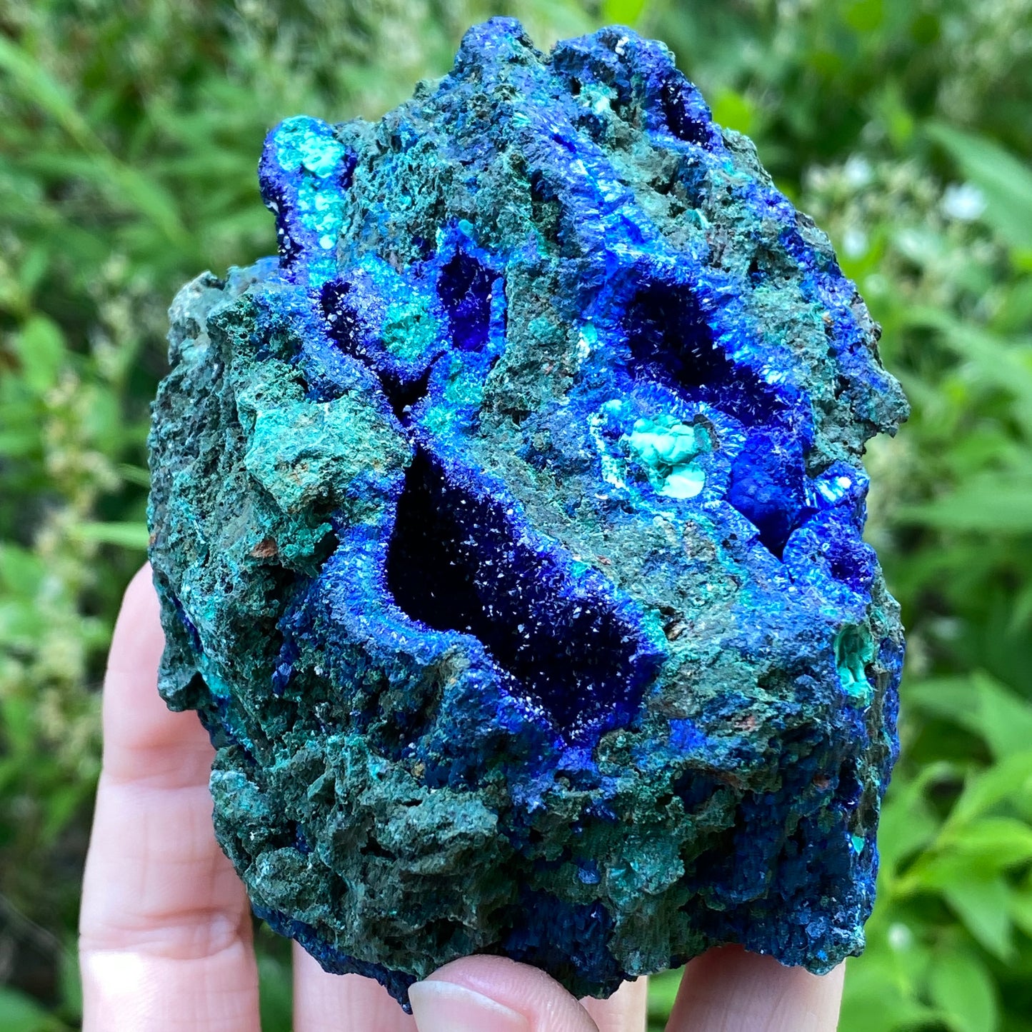 Azurite with Malachite
