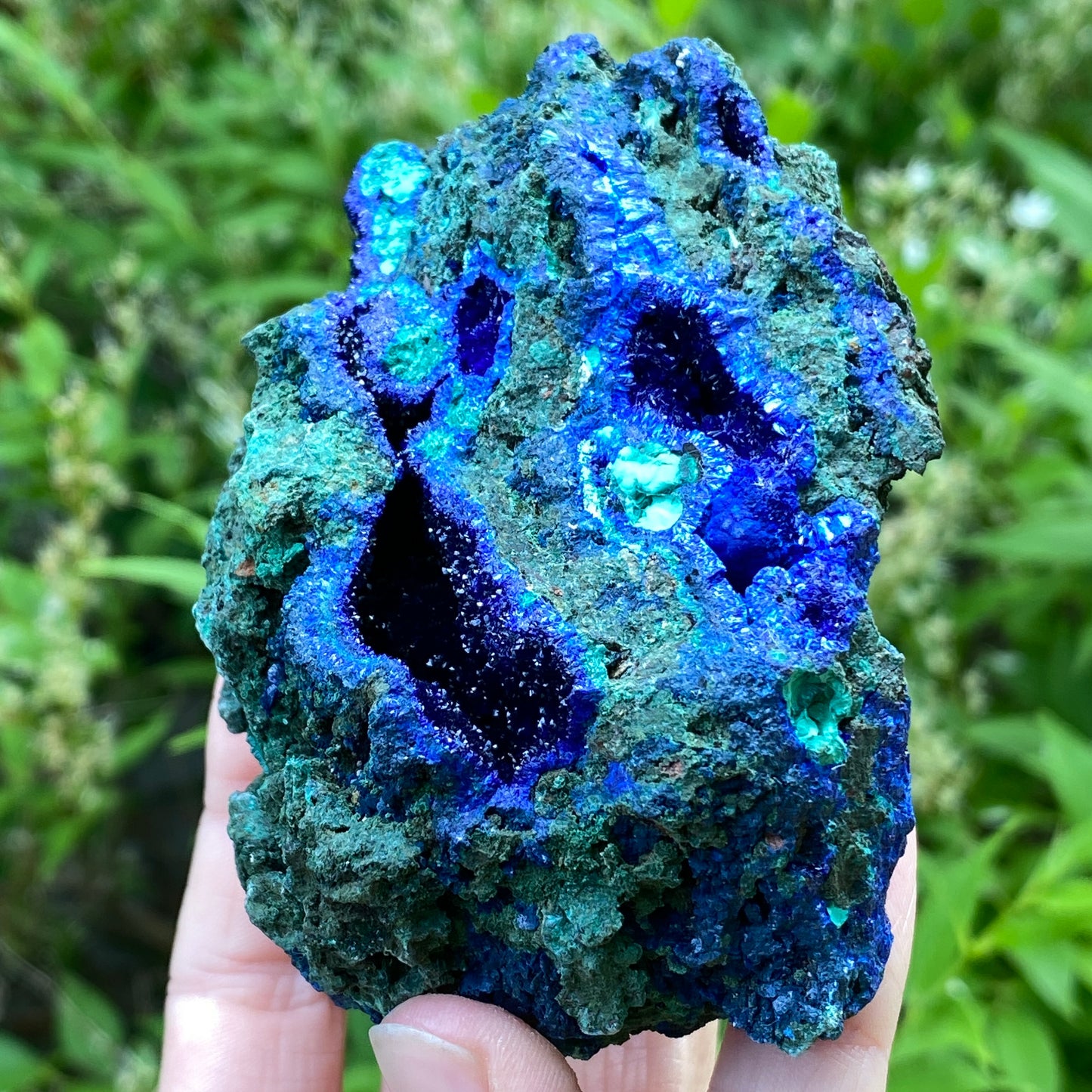 Azurite with Malachite