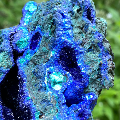 Azurite with Malachite