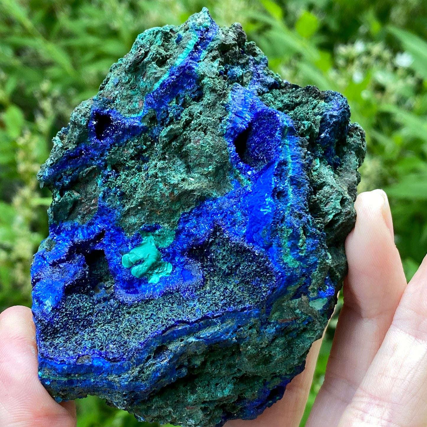 Azurite with Malachite