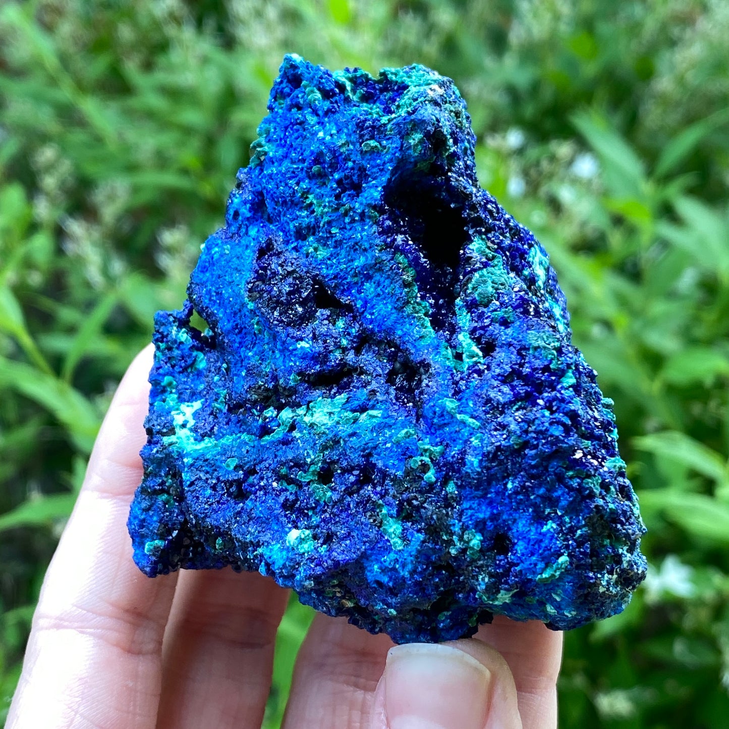 Azurite with Malachite