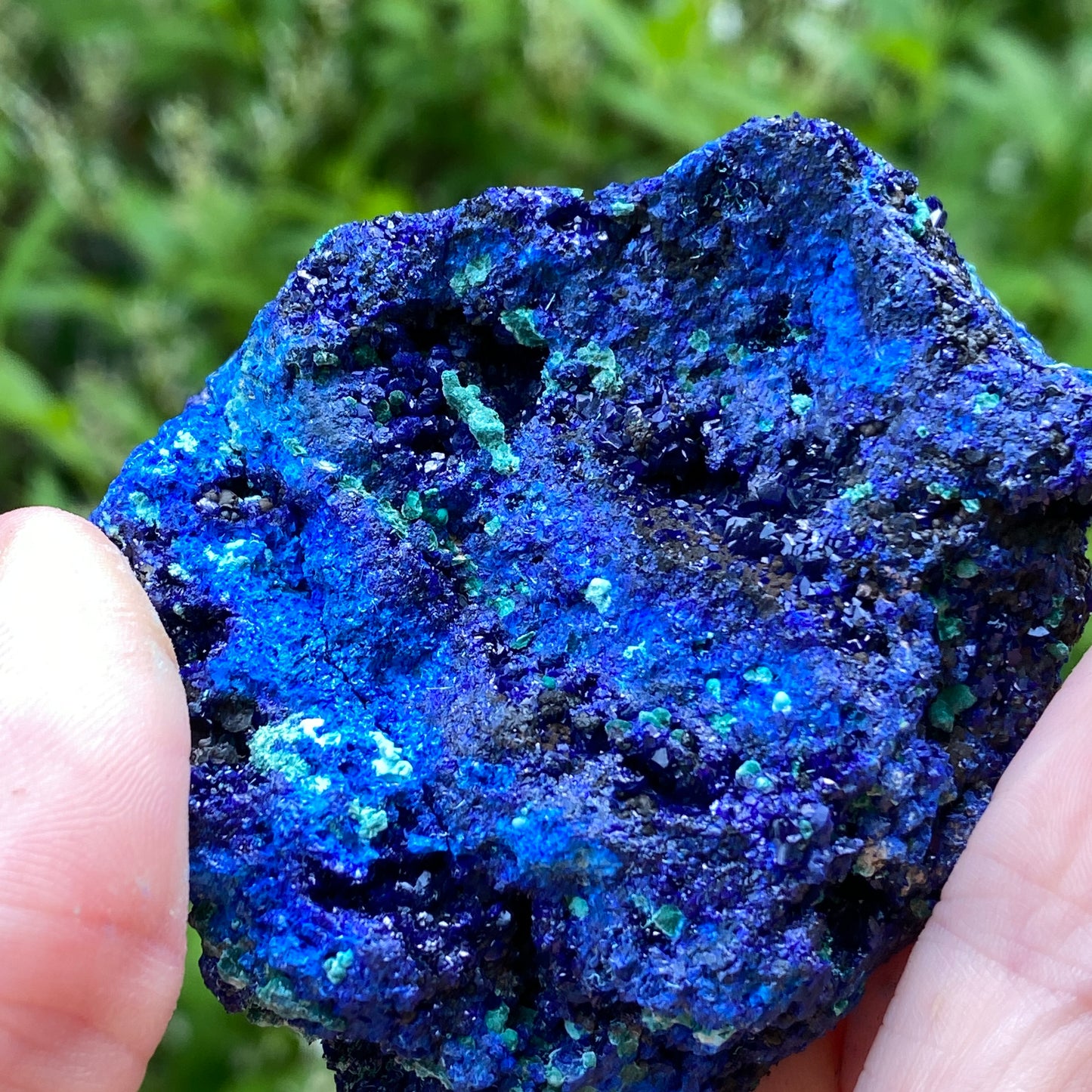 Azurite with Malachite