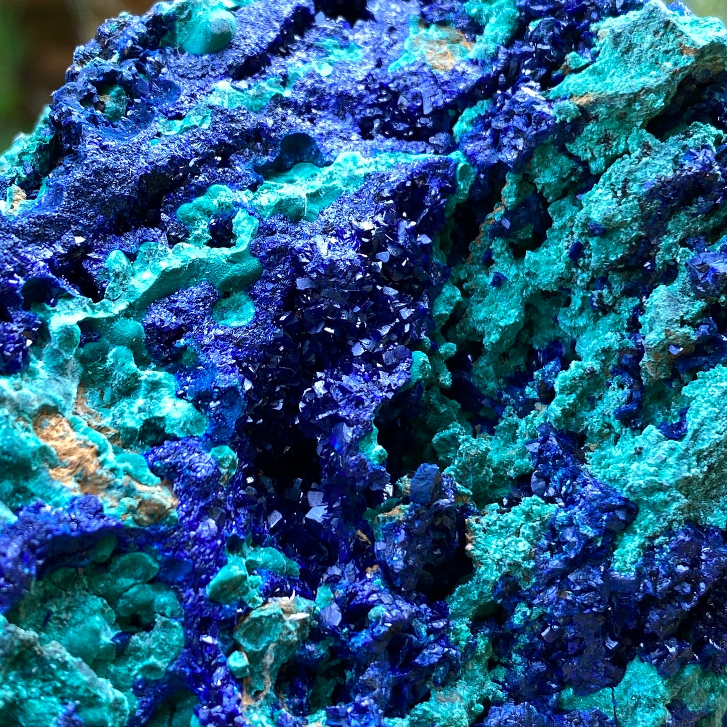 Azurite with Malachite