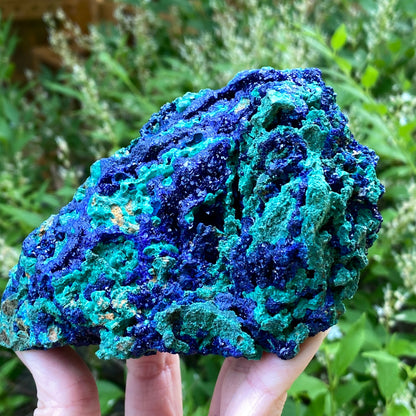 Azurite with Malachite