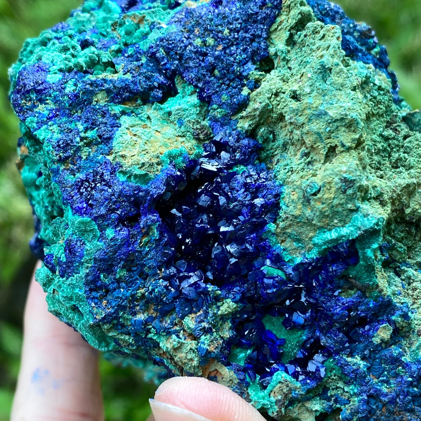 Azurite with Malachite