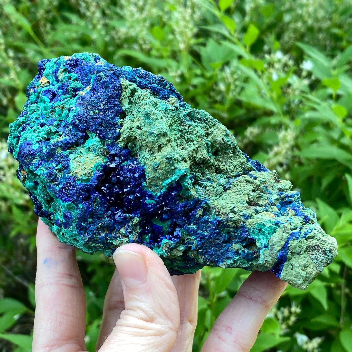 Azurite with Malachite