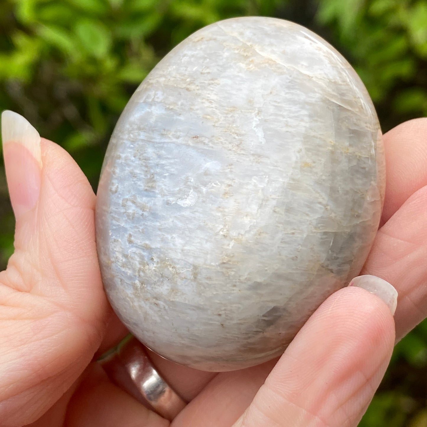 Black Moonstone Palm Stone, Gray Moonstone
