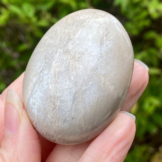Black Moonstone Palm Stone, Gray Moonstone