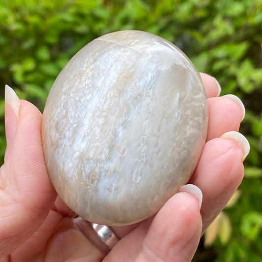 Black Moonstone Palm Stone, Gray Moonstone