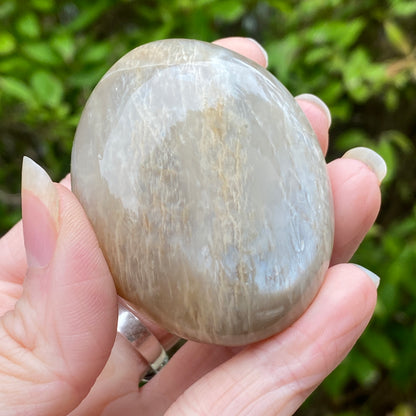 Black Moonstone Palm Stone, Gray Moonstone