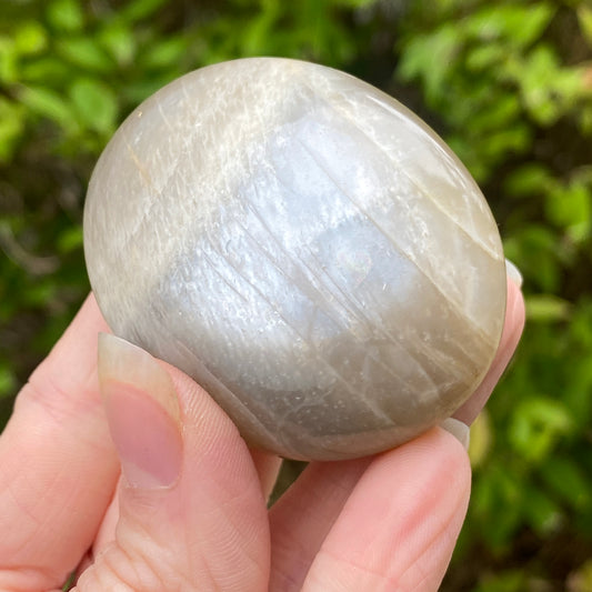 Black Moonstone Palm Stone, Gray Moonstone