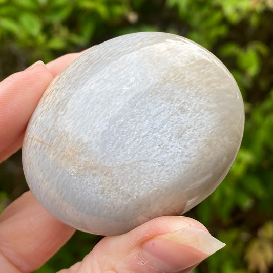 Black Moonstone Palm Stone, Gray Moonstone