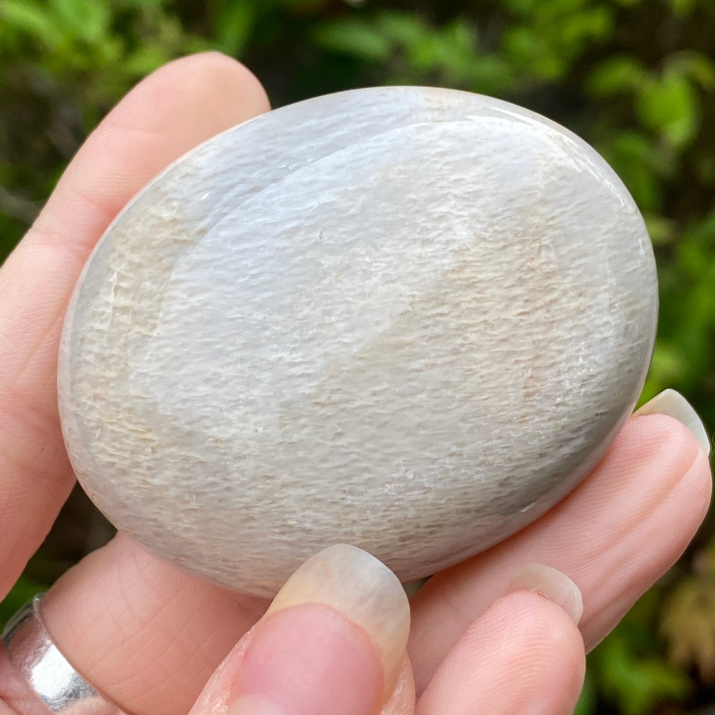 Black Moonstone Palm Stone, Gray Moonstone