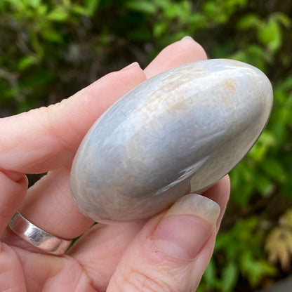 Black Moonstone Palm Stone, Gray Moonstone