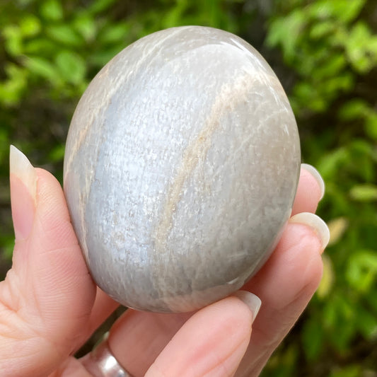 Black Moonstone Palm Stone, Gray Moonstone