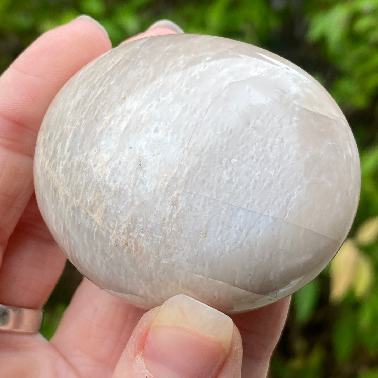 Black Moonstone Palm Stone, Gray Moonstone