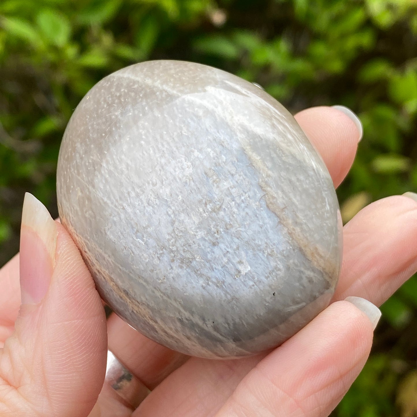 Black Moonstone Palm Stone, Gray Moonstone