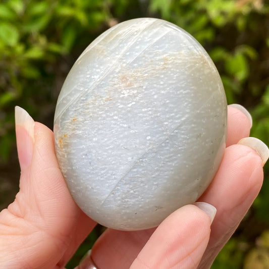 Black Moonstone Palm Stone, Gray Moonstone