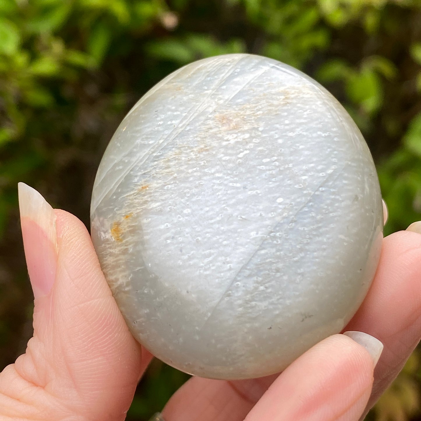 Black Moonstone Palm Stone, Gray Moonstone