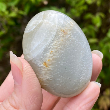 Black Moonstone Palm Stone, Gray Moonstone