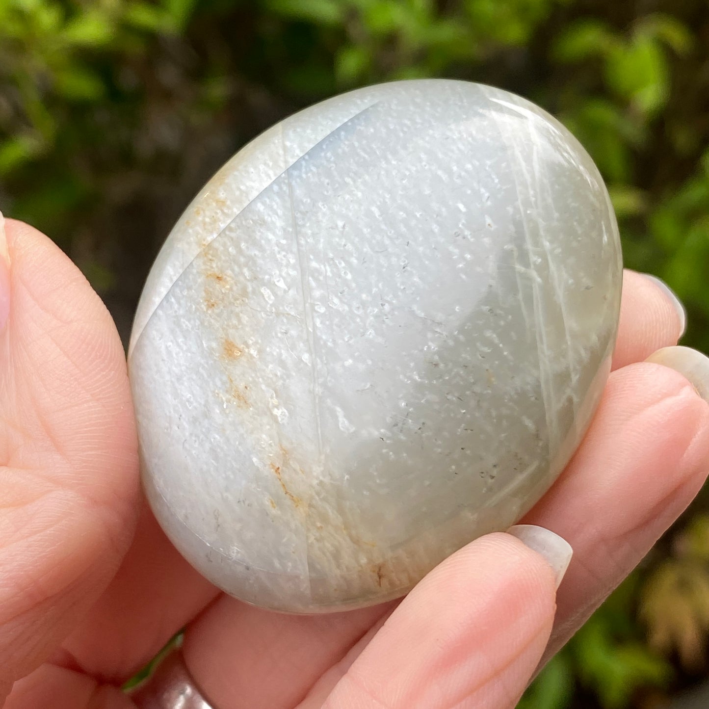 Black Moonstone Palm Stone, Gray Moonstone
