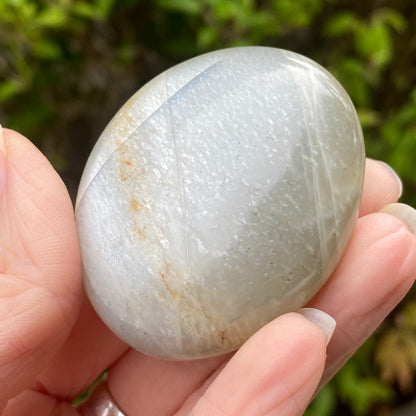 Black Moonstone Palm Stone, Gray Moonstone