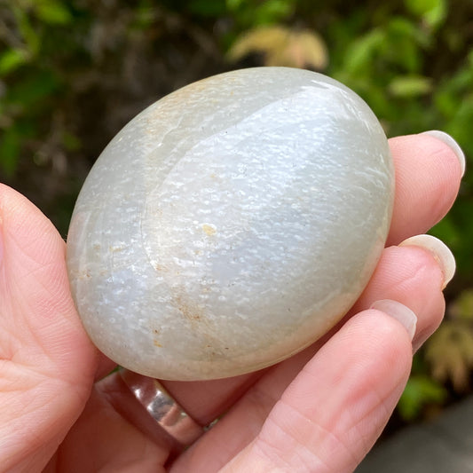 Black Moonstone Palm Stone, Gray Moonstone
