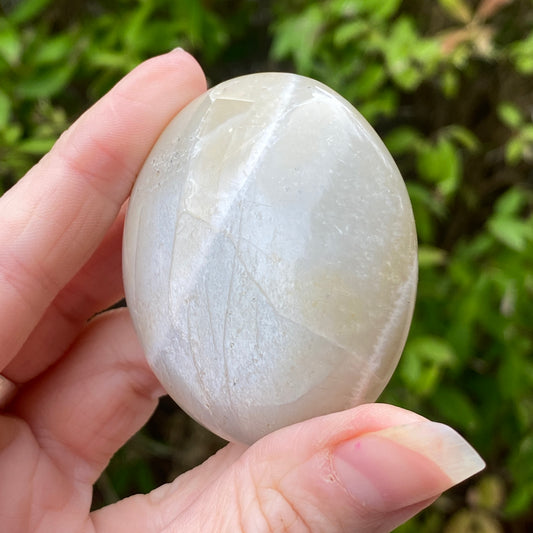 Black Moonstone Palm Stone, Gray Moonstone