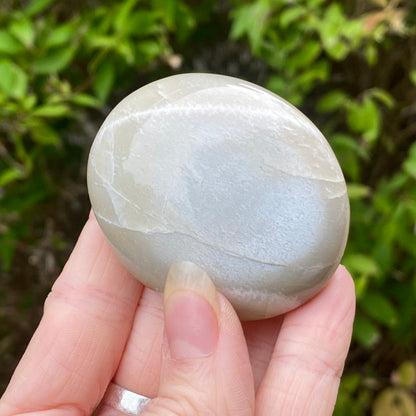 Black Moonstone Palm Stone, Gray Moonstone