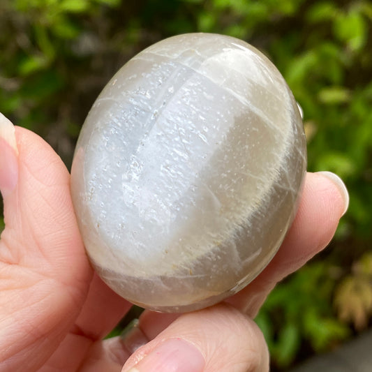 Black Moonstone Palm Stone, Gray Moonstone