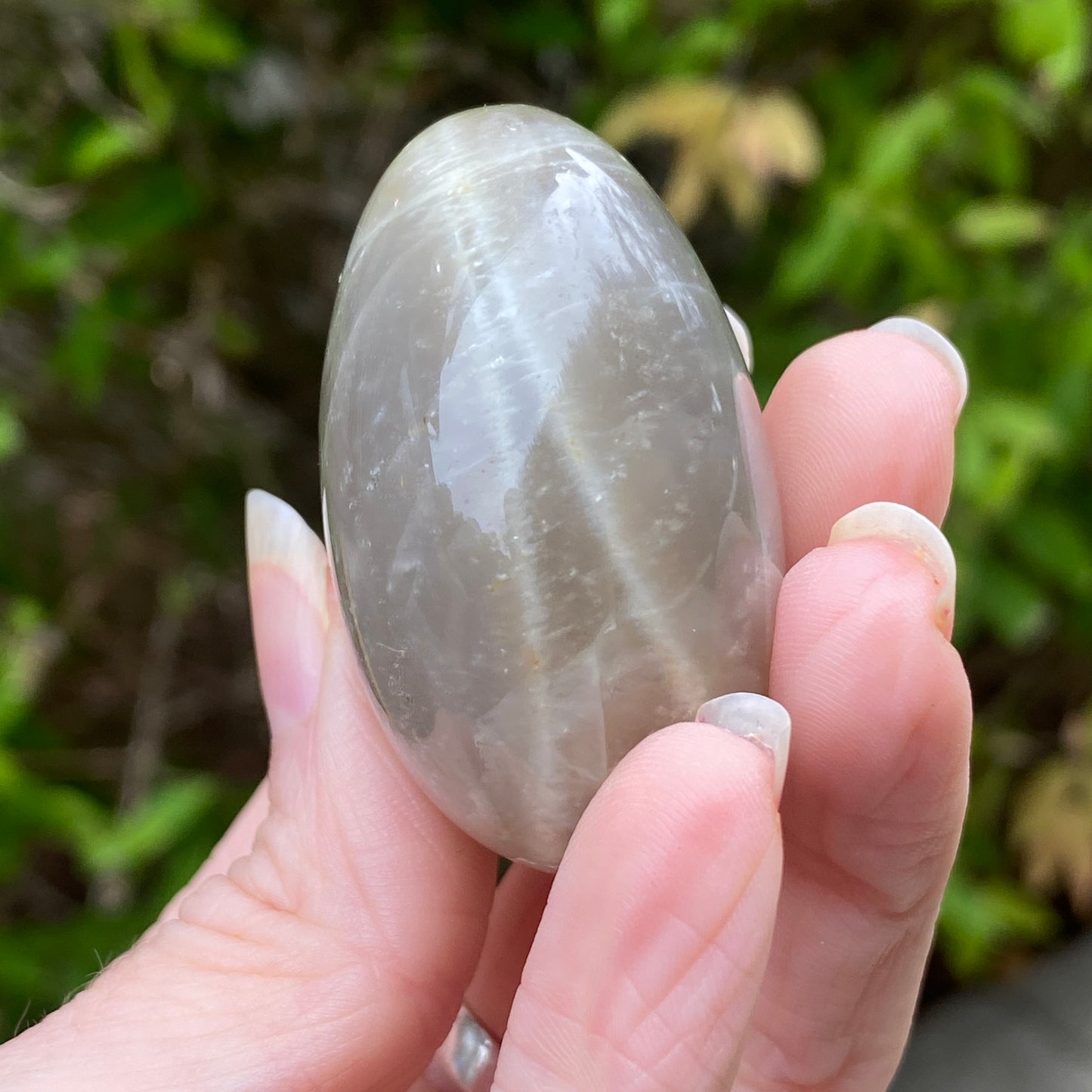 Black Moonstone Palm Stone, Gray Moonstone
