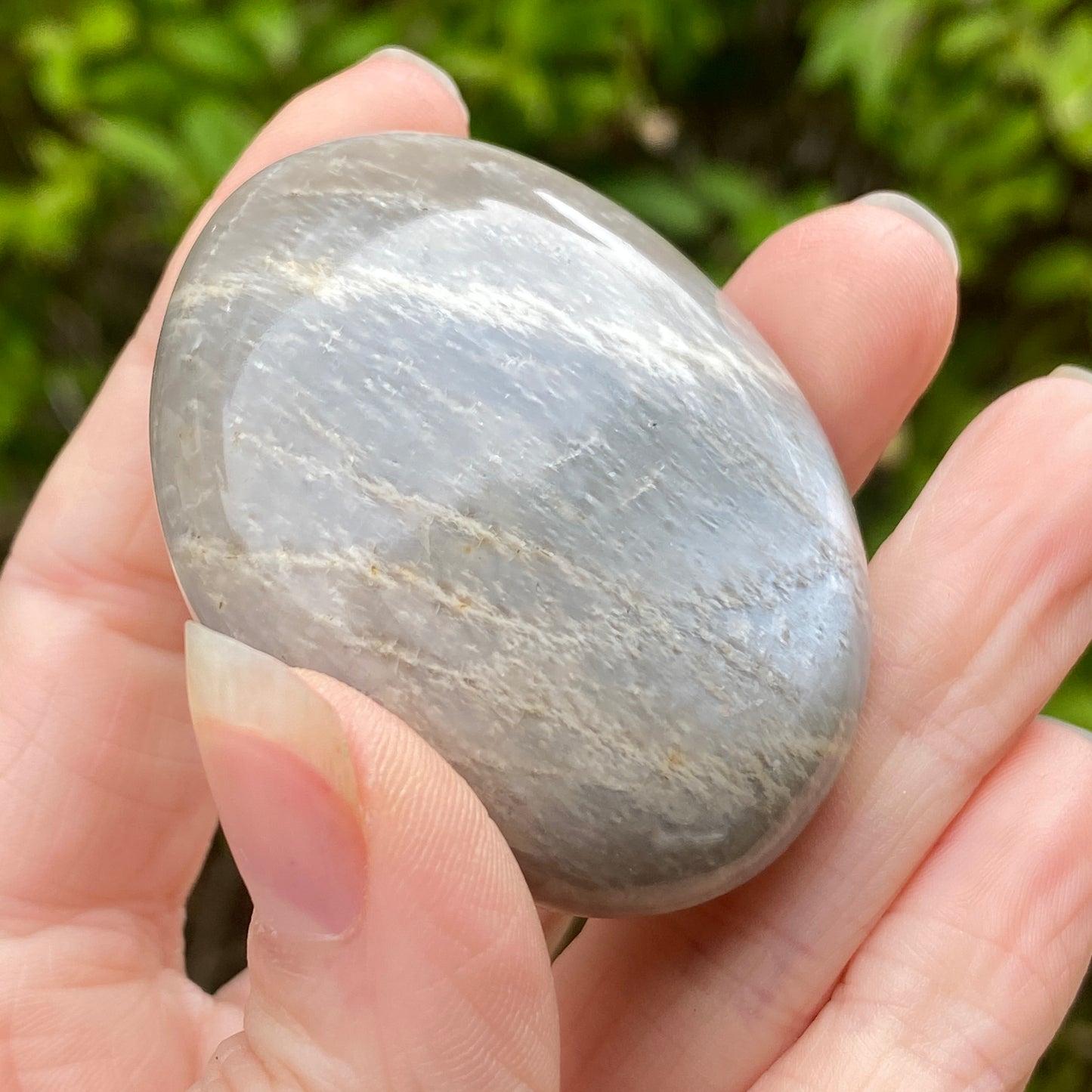 Black Moonstone Palm Stone, Gray Moonstone