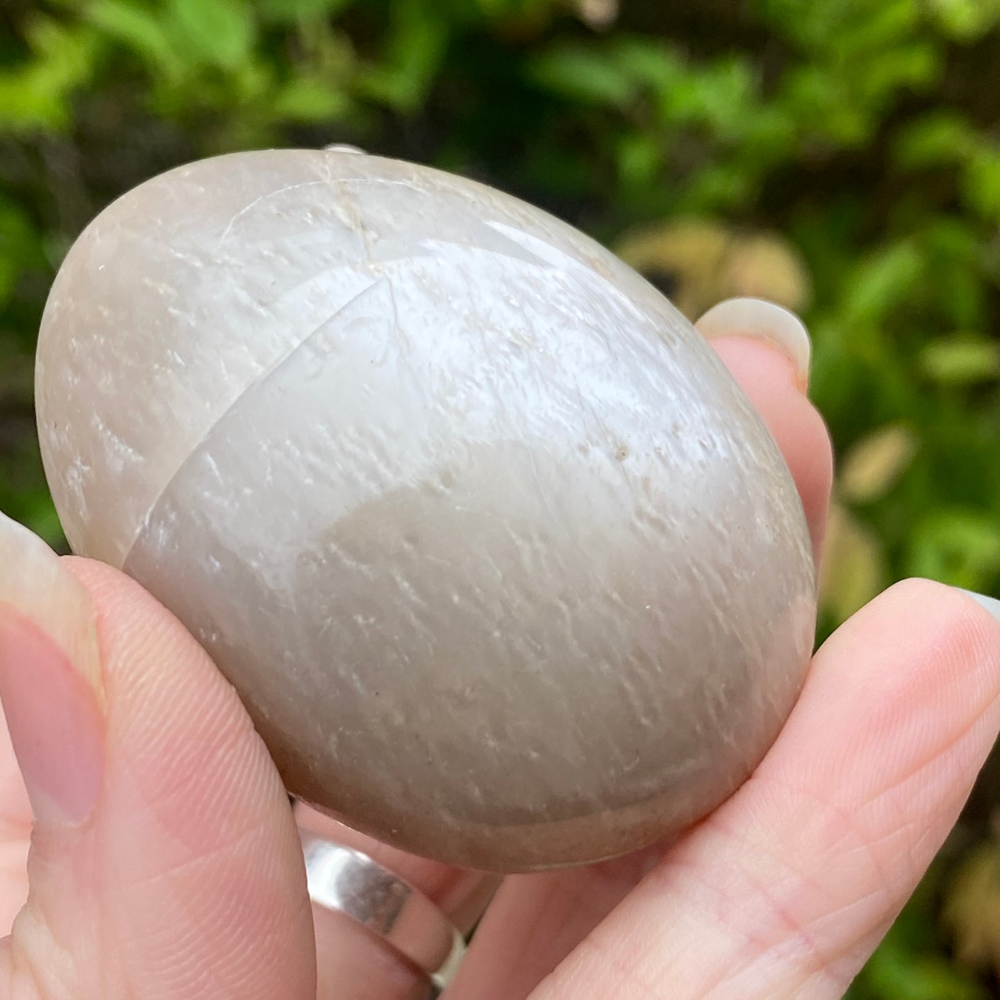 Black Moonstone Palm Stone, Gray Moonstone