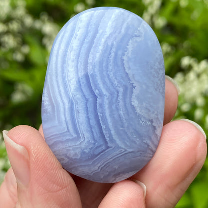 Blue Lace Agate Palm Stone, Exact Shown