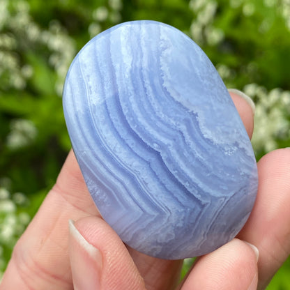 Blue Lace Agate Palm Stone, Exact Shown