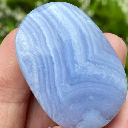 Blue Lace Agate Palm Stone, Exact Shown