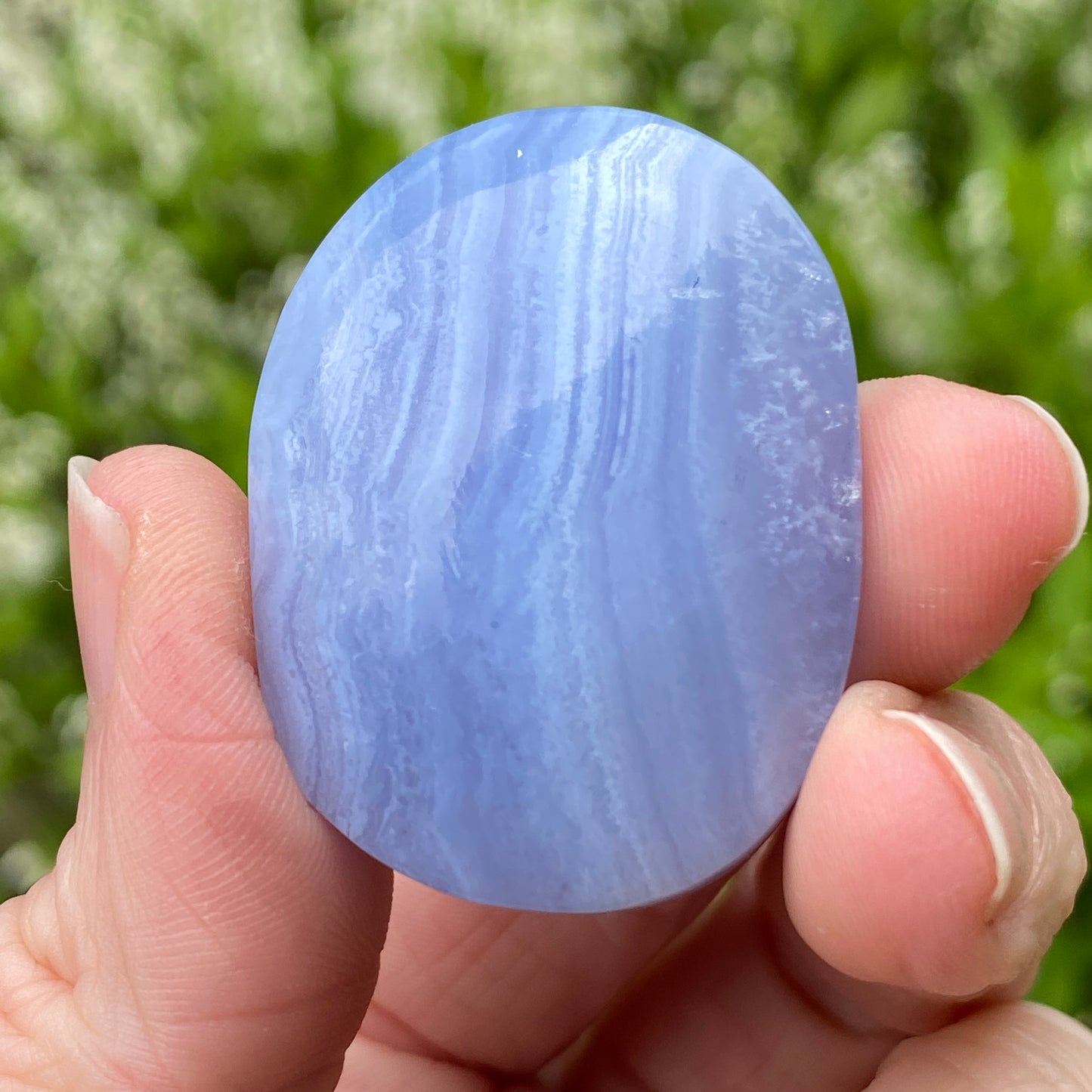 Blue Lace Agate Palm Stone, Exact Shown