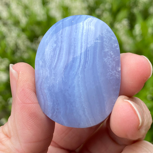 Blue Lace Agate Palm Stone, Exact Shown