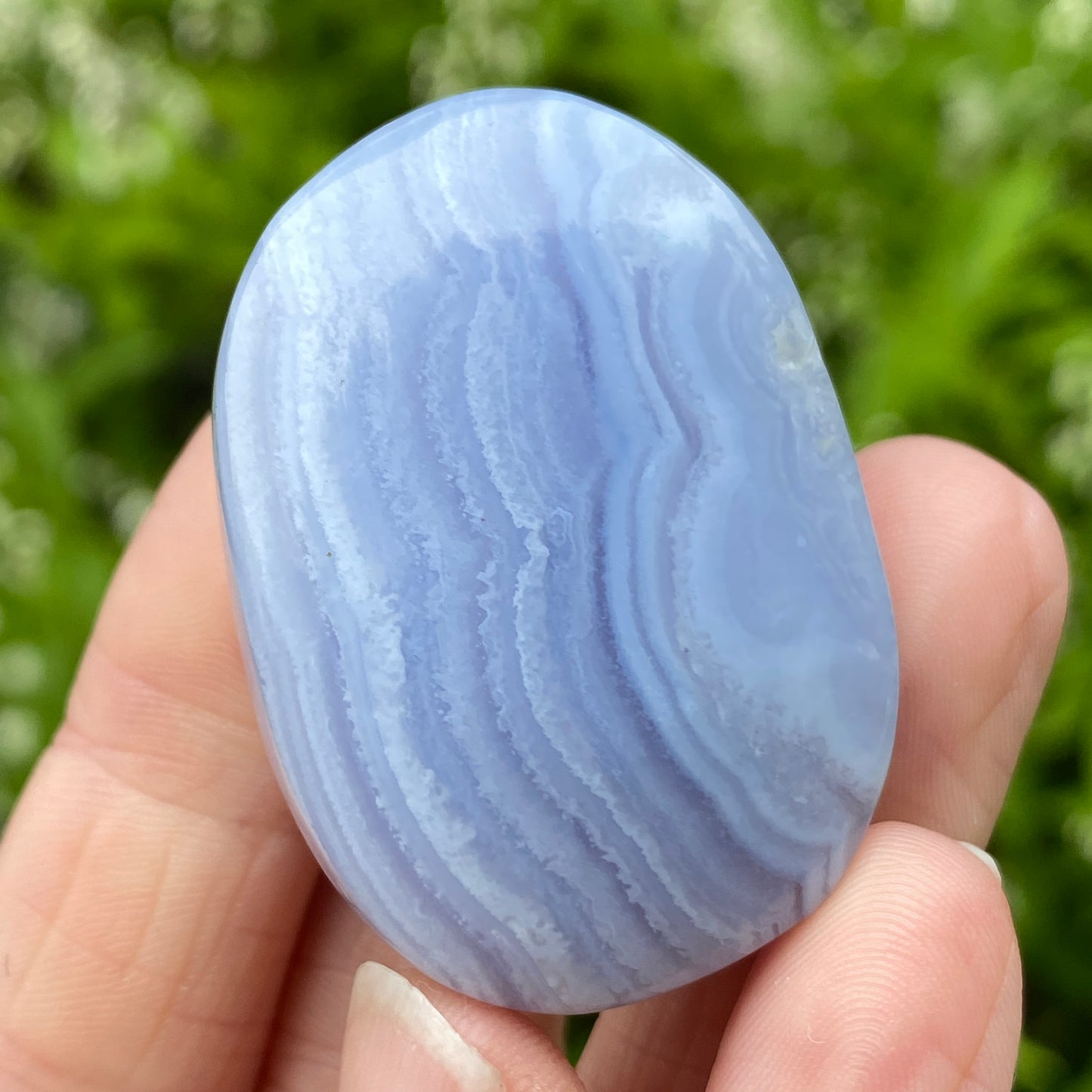 Blue Lace Agate Palm Stone, Exact Shown