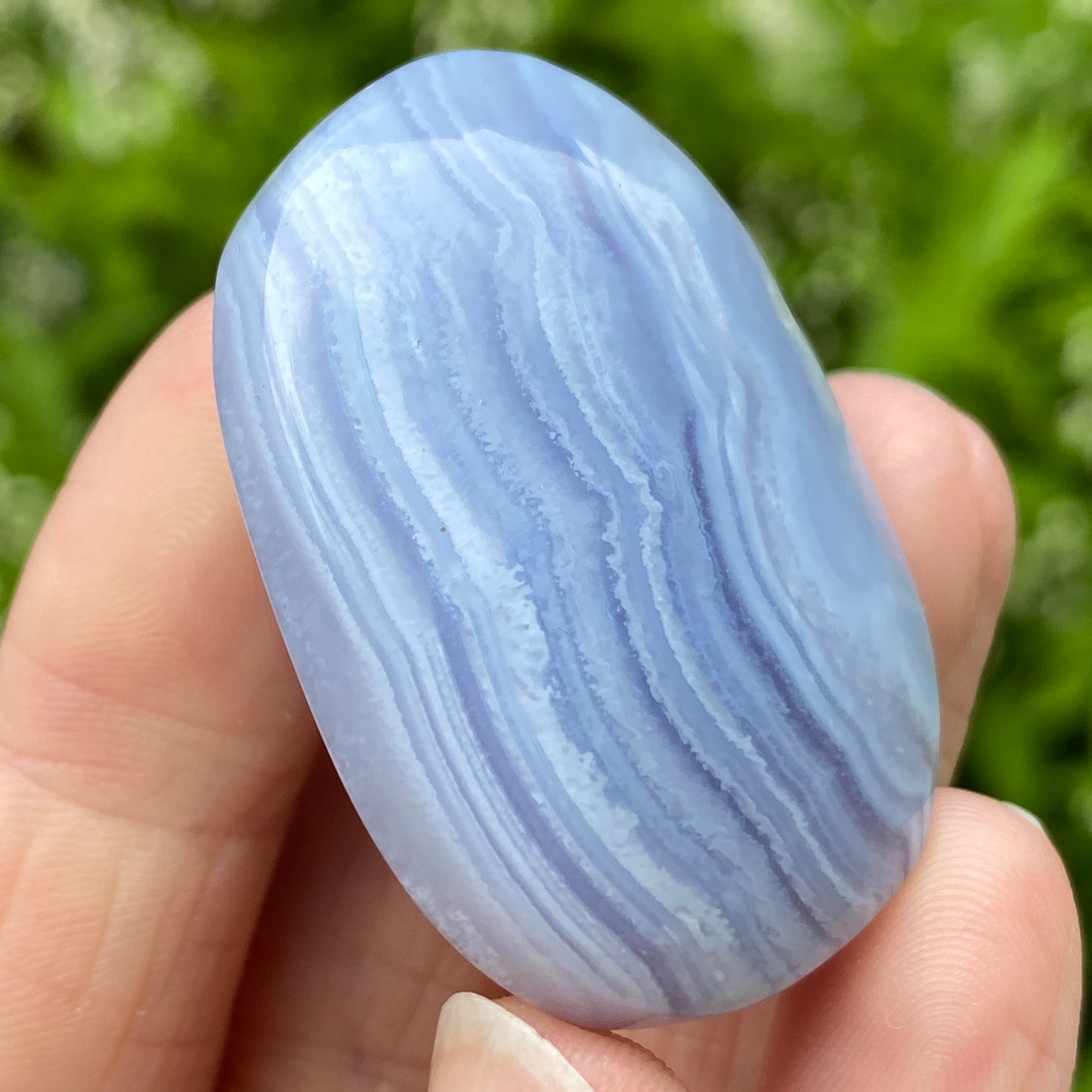Blue Lace Agate Palm Stone, Exact Shown