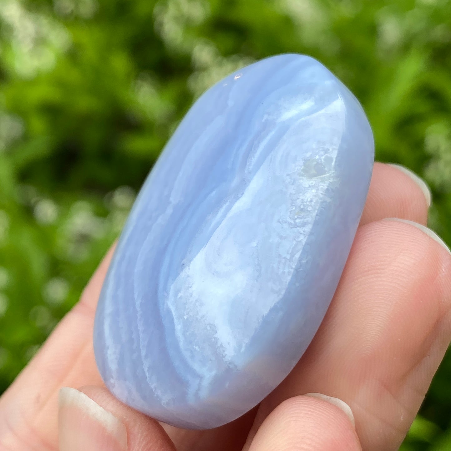 Blue Lace Agate Palm Stone, Exact Shown