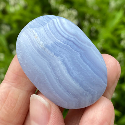 Blue Lace Agate Palm Stone, Exact Shown