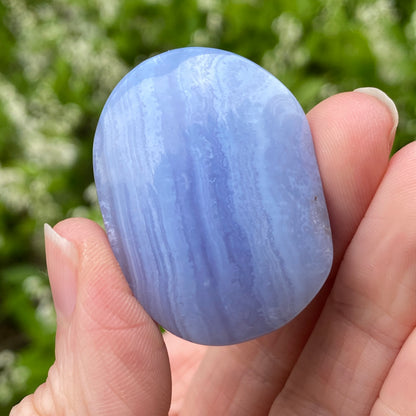 Blue Lace Agate Palm Stone, Exact Shown