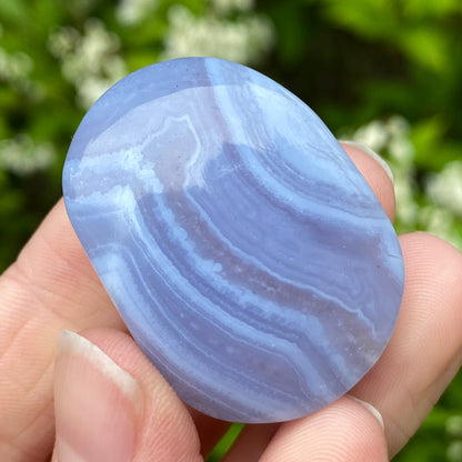 Blue Lace Agate Palm Stone, Exact Shown