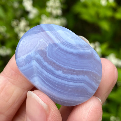 Blue Lace Agate Palm Stone, Exact Shown